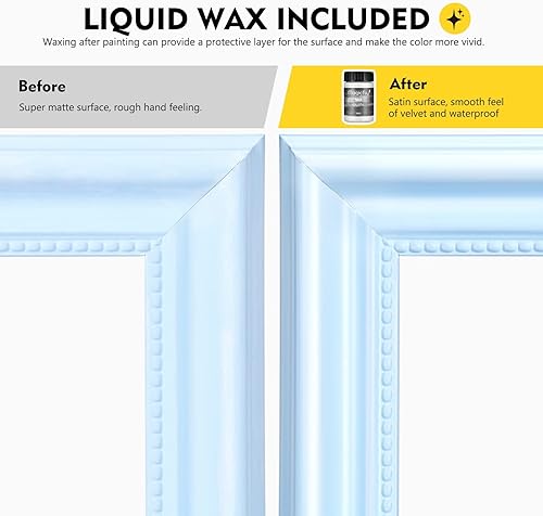 Miniatura 6 de Magicfly Juego de 15 piezas de pintura de tiza para muebles, 9 colores con acabado ultra mate (2.0fl oz2 oz) con 1 cera líquida, 2 pinceles, 3