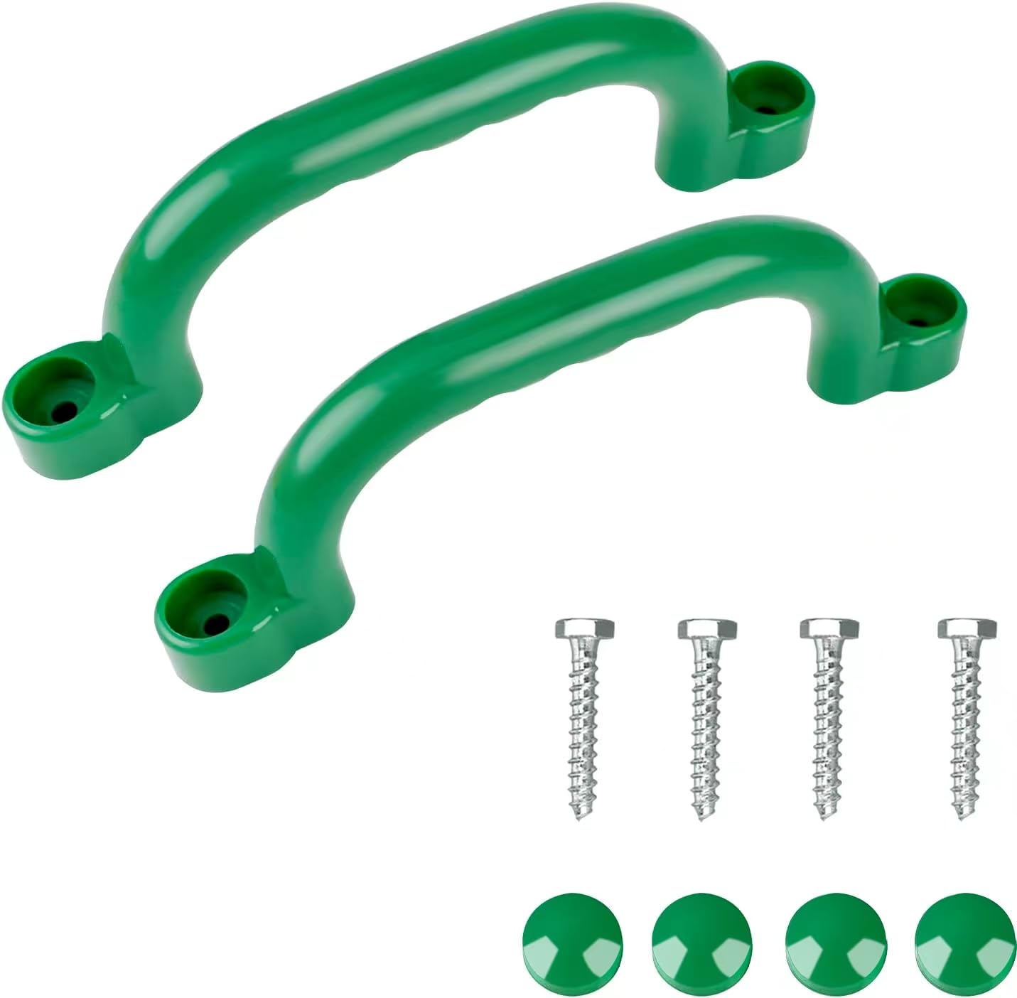 Reddgoose Playground Safety Handles for Kids, Non-Slip Plastic Playground Grab Handles 1 Pair for Playset Climbing Frame Playhouse Treehouse Backyard (Green)