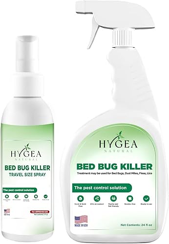 Miniatura 14 de Hygea Natural - Aerosol natural para piojos, ácaros y chinches para viajes - Tamaño aprobado por la TSA – Apto para niños y mascotas – Resultados