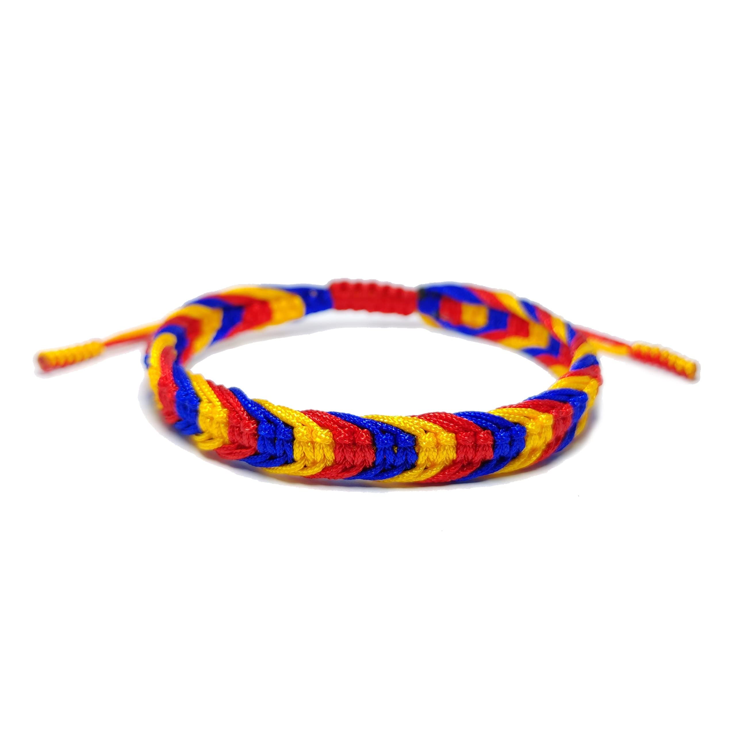 LAMIBEE Country Proud, Country Flag Color Tibetan Wrist Wrap Bracelet, Amulet and Boho Style Rope Bracelet and Bangles for Women, Men, String Thread Bracelets
