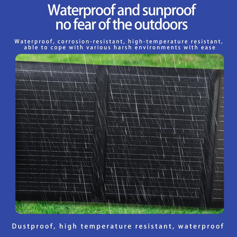 60W-120W Portable Solar Panel Charger for Laptop Cellphone, Waterproof IP65 Foldable Solar Panel with 4 Output, for Solar Generator, Power Bank, 12V Car Battery… (60, Watts), Black - Image 6