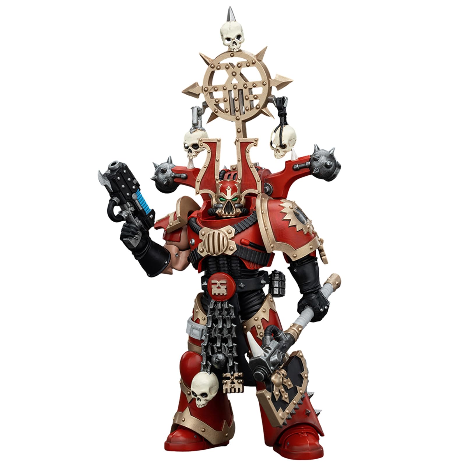 GWTCTOY JoyToy GW 40K Genuine License 1:18 Action Figure, World Eaters Khorne Berzerker with Berzerker lcon, 12CM Collectible Action Figures Kits
