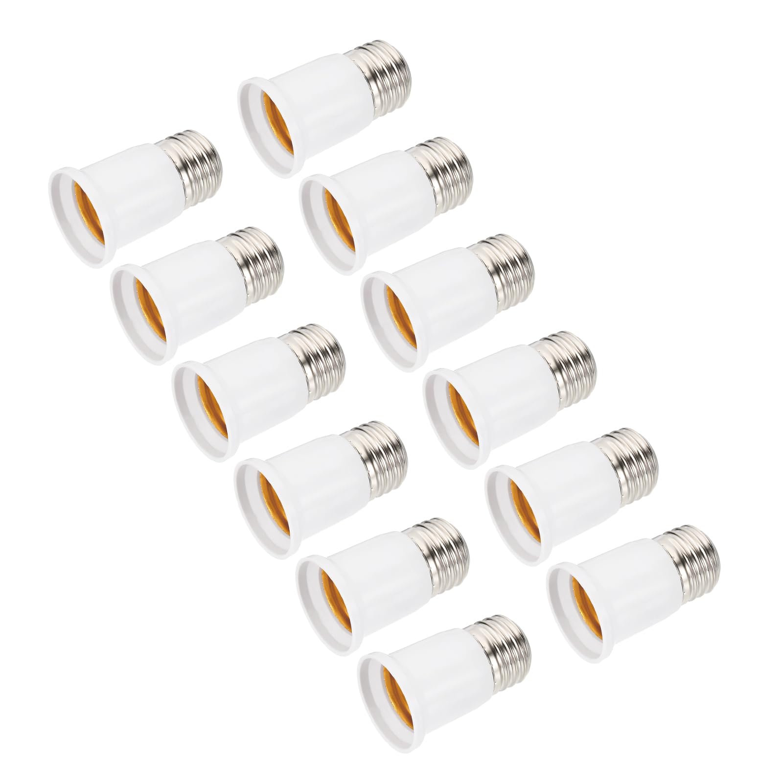 VIAPUICE Light Socket Extender Adapter 2.6" - 12 Pcs E26 Light Bulb Base Socket Adapter Extension Max 60W for Home DIY Standard Lamp Bulb Stand Lighting Fixture, White