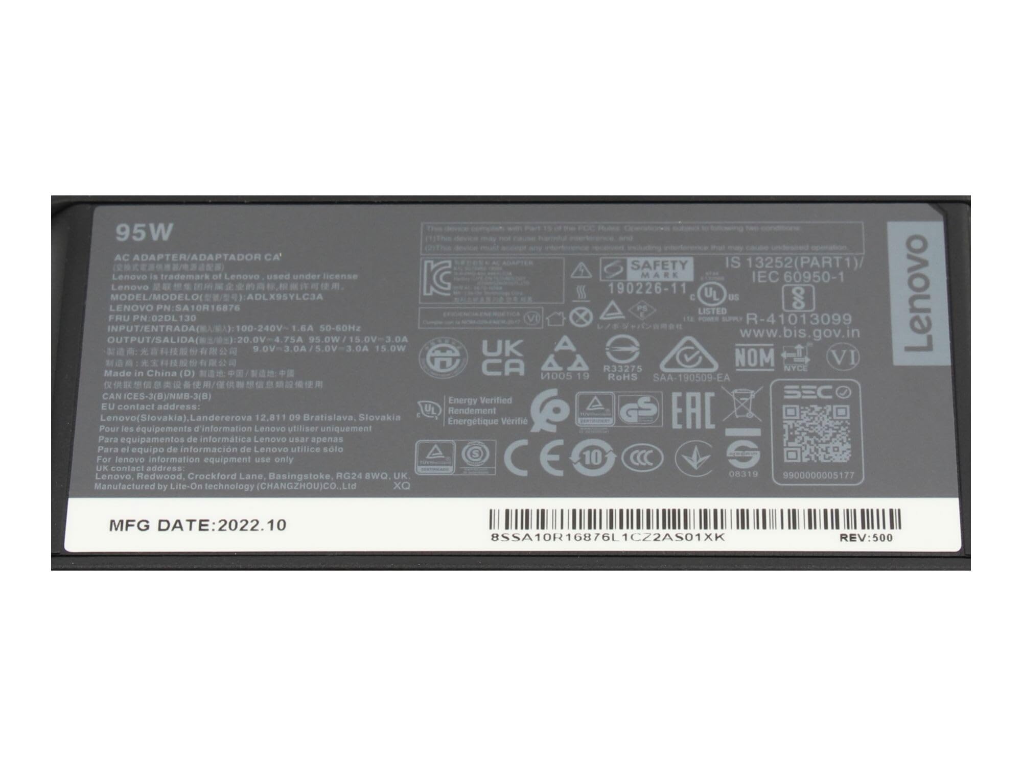 Lenovo Yoga Slim 7-14ILL05 (82A1) Original USB-C Netzteil 95,0 Watt