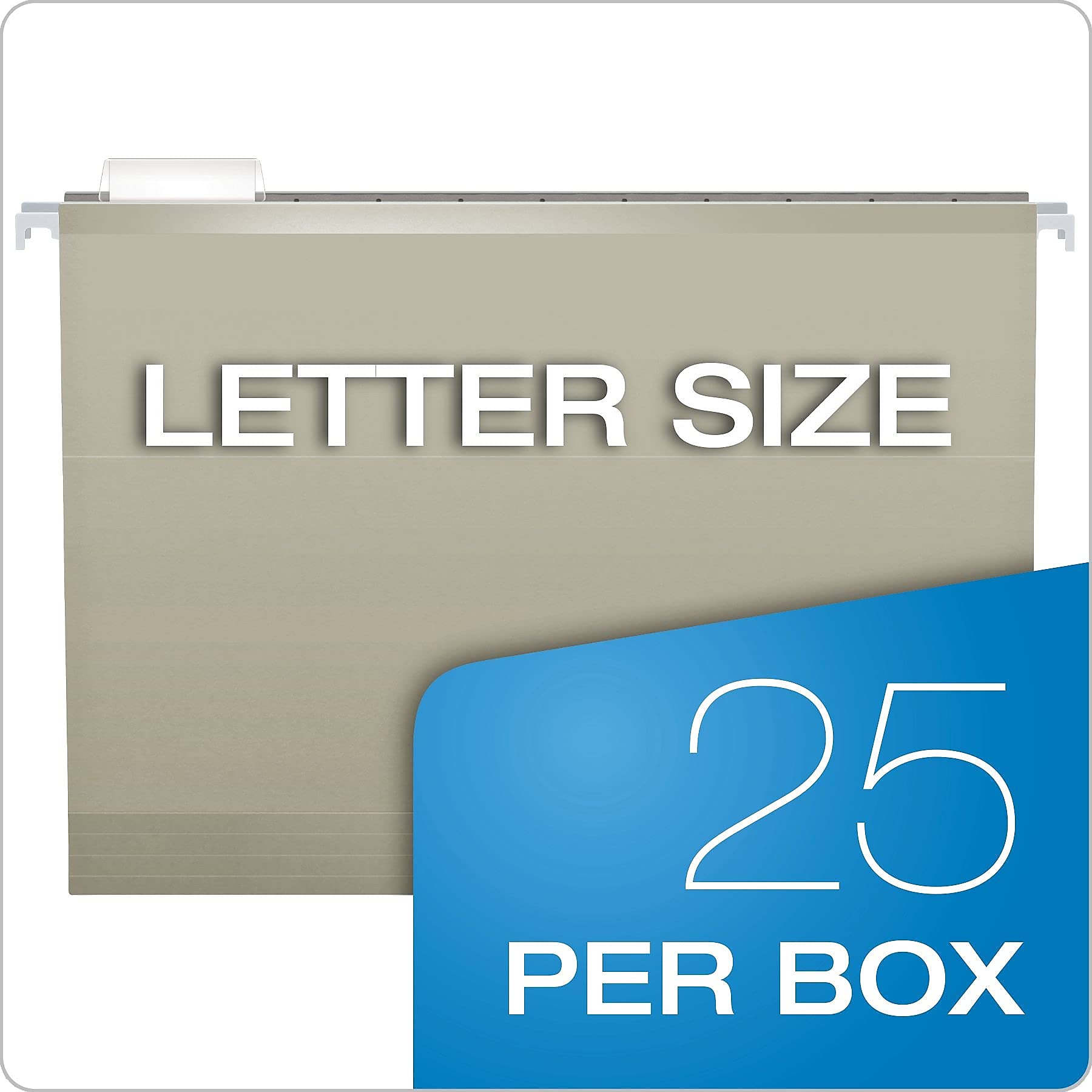 Pendaflex 415215 Gra reforzada para colgar archivos folders- kraft- LETTER- Gray- 25/caja
