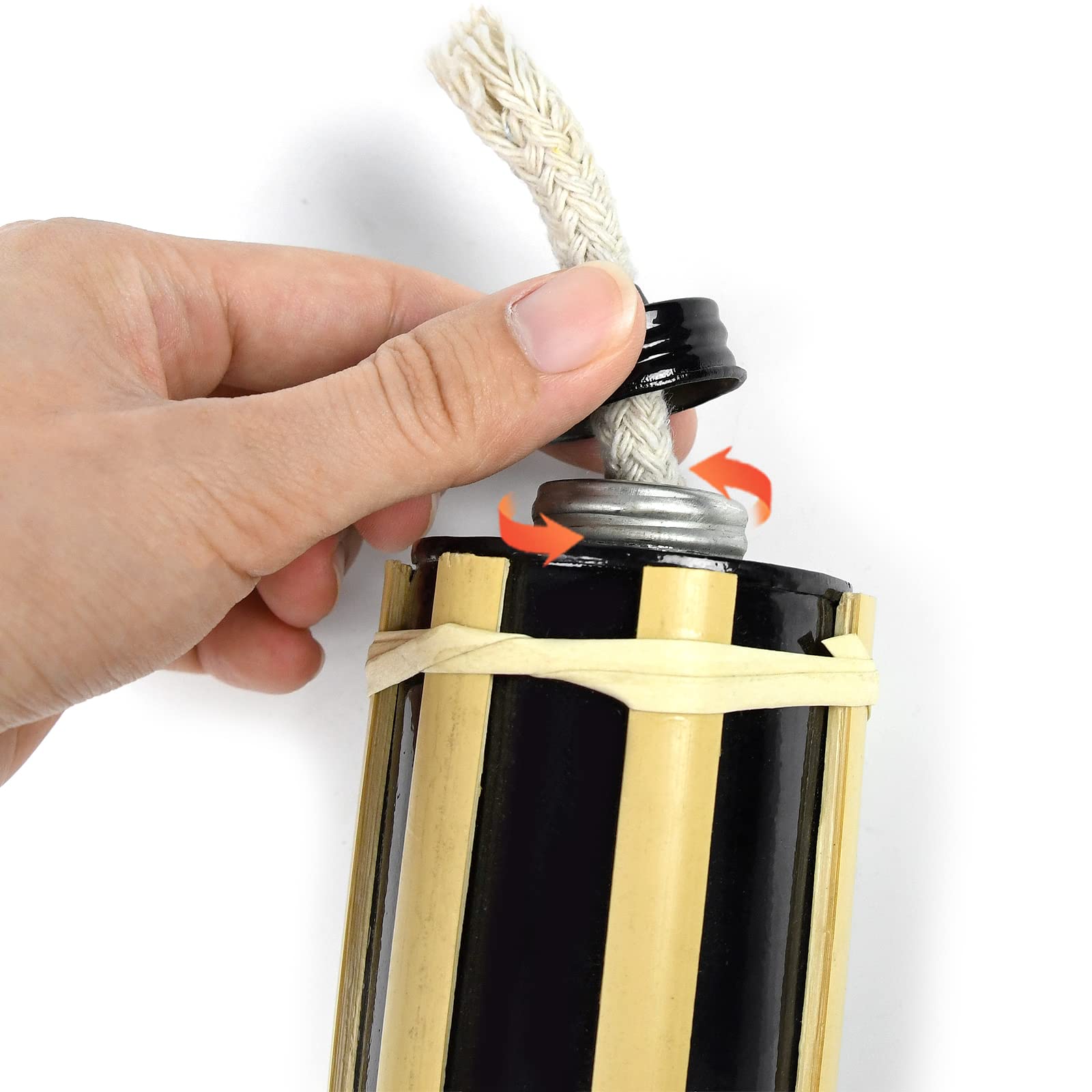 UISEBRT Set da 24 Fiaccole per Giardino, Torce da Giardino per Esterni, Fiaccola ad Olio in bambù con Stoppino, Torce a Olio Decorative, Accensione ad Olio, Altezza: 90 cm