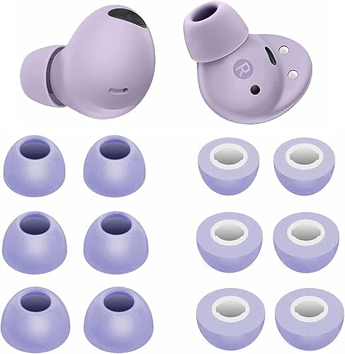 Auriculares de espuma compatibles con Galaxy Buds 2 Pro, SML 3 tamaños, 6 pares de almohadillas de espuma viscoelástica suave, puntas de repuesto