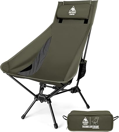 ONETIGRIS Tigerblade High Back Camping Chair with Pillow Design, Comfortable Widened Seat Folding Chair ONETIGRIS Tigerblade High Back Camping Chair with Pillow Design, Comfortable Widened Seat Folding Chair