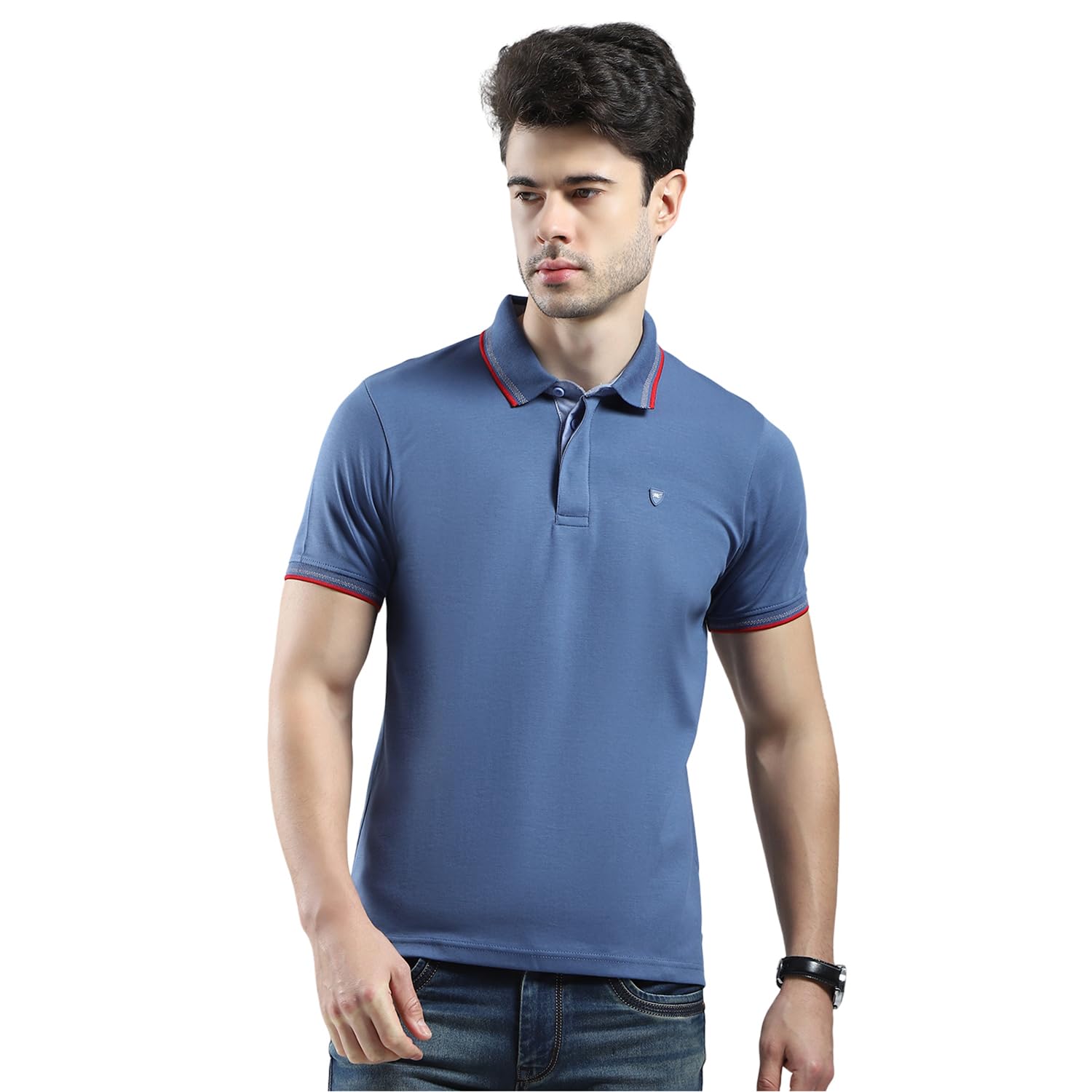 monte carlo Men Cotton Blend Regular Fit Polo T-Shirt | Short Sleeve | Solid Collared Tee | Casual Everyday Wear | Stylish & Comfortable Tshirt-picture-38