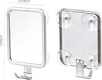 Vista 7 de Escobilla de ducha para puertas de vidrio, escobilla de acero inoxidable de 10 pulgadas para ventana y automóvil, espejo de ducha con 4 ventosas