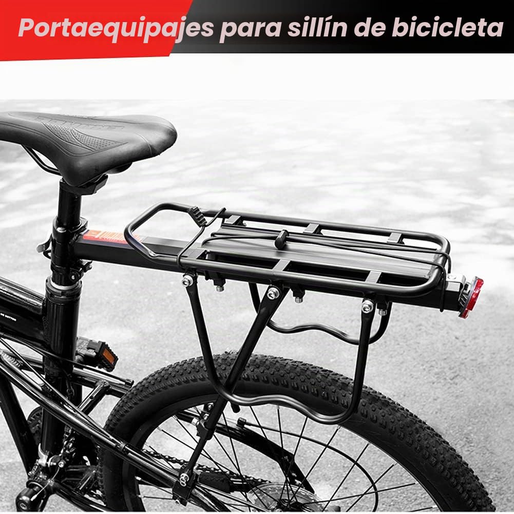 Estante trasero ajustable para bicicleta, asiento de bicicleta de aleación de aluminio, estante de equipaje, soporte trasero universal para bicicleta de montaña, equipo de ciclismo con accesorio para
