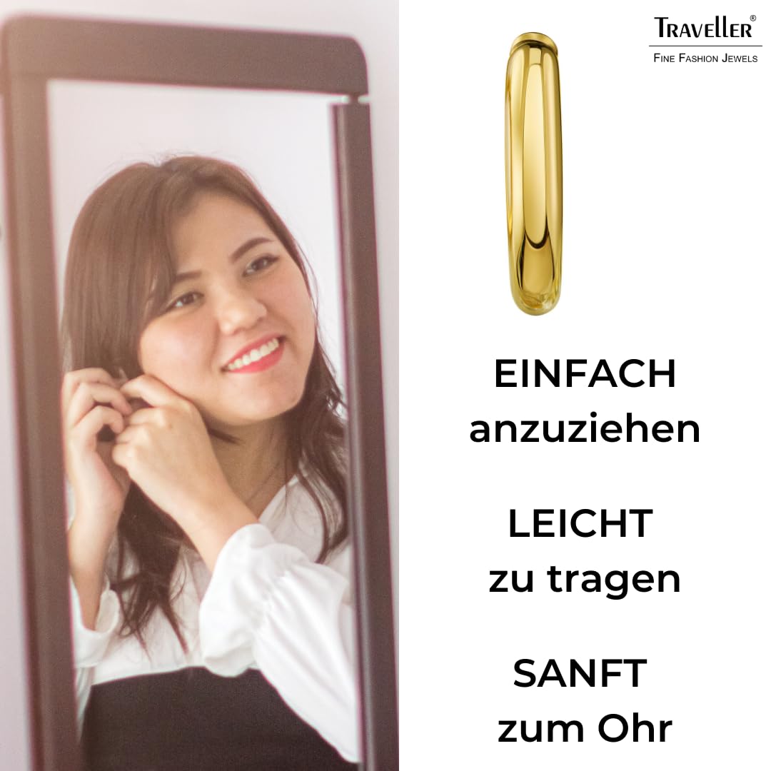 Traveller Ohrclip Creolen - Damen - Goldfarbe - Ø 33mm - 155050