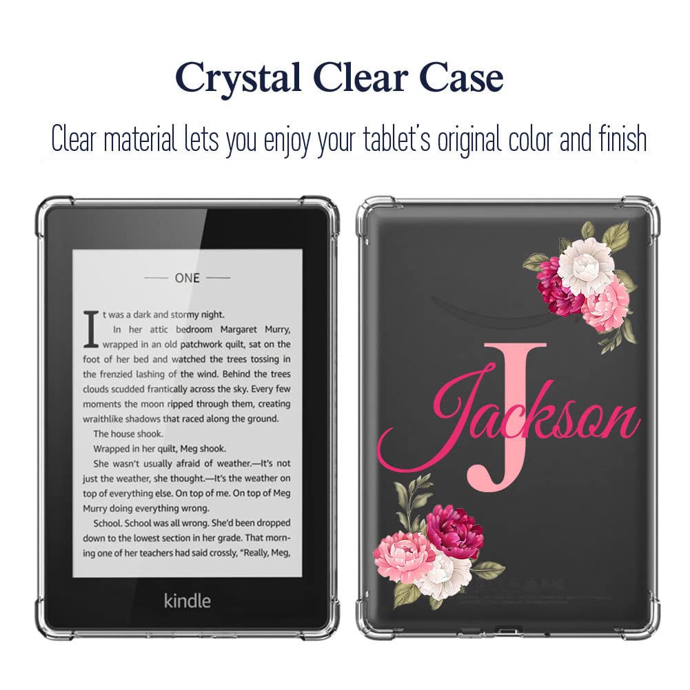 Custom Name & Initial Clear Case for Kindle Paperwhite 6.8