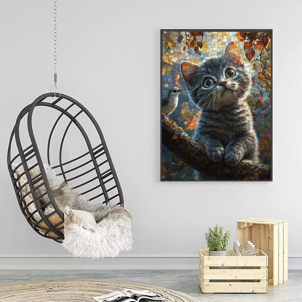 GroßE Augen Katze Puzzle 4000 Teile, Klassische Puzzles, Geschicklichkeitsspiel Puzzle für Erwachsene, Puzzlespiele für Die Ganze Familie, Mit Schöner Verpackung, Dekoration Puzzles DX0YL3-183