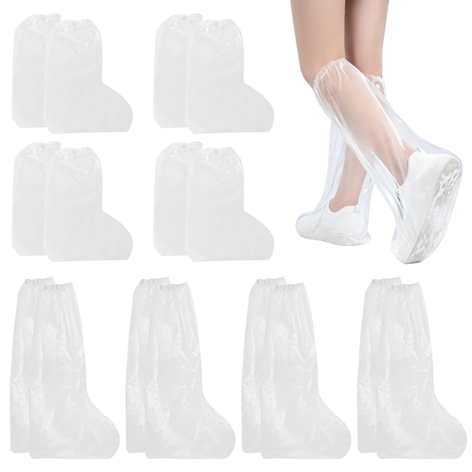Copriscarpe Impermeabili Riutilizzabili, 8 Paia, Antiscivolo, Trasparenti, per Uomo e Donna, Campeggio