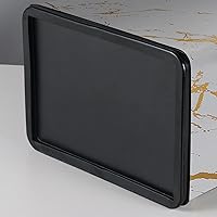 Vista 5 de Basurero pequeño de oficina para dormitorio, papelera rectangular delgada para baño, cocina, 2.6 galones (mármol blanco dorado)