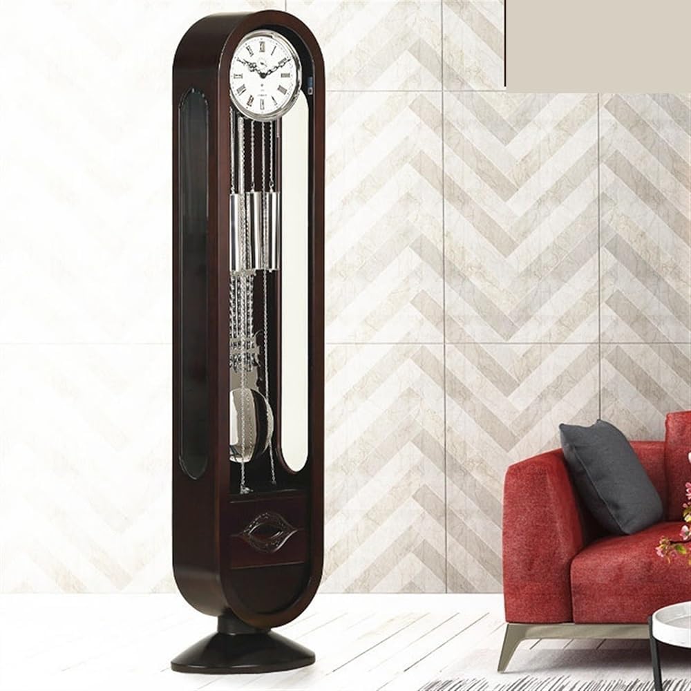 Grandfather Clock Large Standing Floor Clocks Living Room Luxury Wood Retro Silent Swing Wall Watches Vintage Clocks Grandfather Alarm