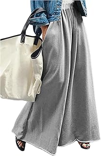 Pantalones deportivos de pierna ancha para mujer, cintura alta elástica, pantalones palazzo holgados, pantalones holgados