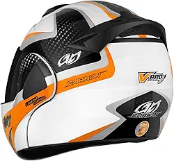 CAPACETE ESCAMOTEÁVEL PRO TORK V-PRO JET 2 CARBON BRANCO - LARANJA TAM. 60 VIS. FUMÊ