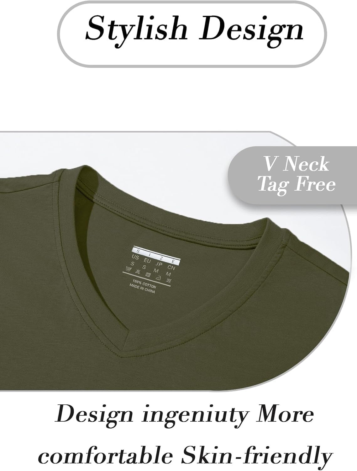 SMENG Women's Cotton V Neck T-Shirt Short Sleeve Solid Color Tee Casual Fit Tee Breathable Summer Fashion Tops - Image 4