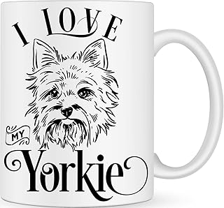 I Love my Yorkie Dog Handmade Novelty Dog Breed Mug - Best Dog Mum and Dad Gifts for Dog Lovers - Customised Coffee Mug for Dog Owner - Dog Walking Gifts - Personalised Novelty Gifts for Men and Women