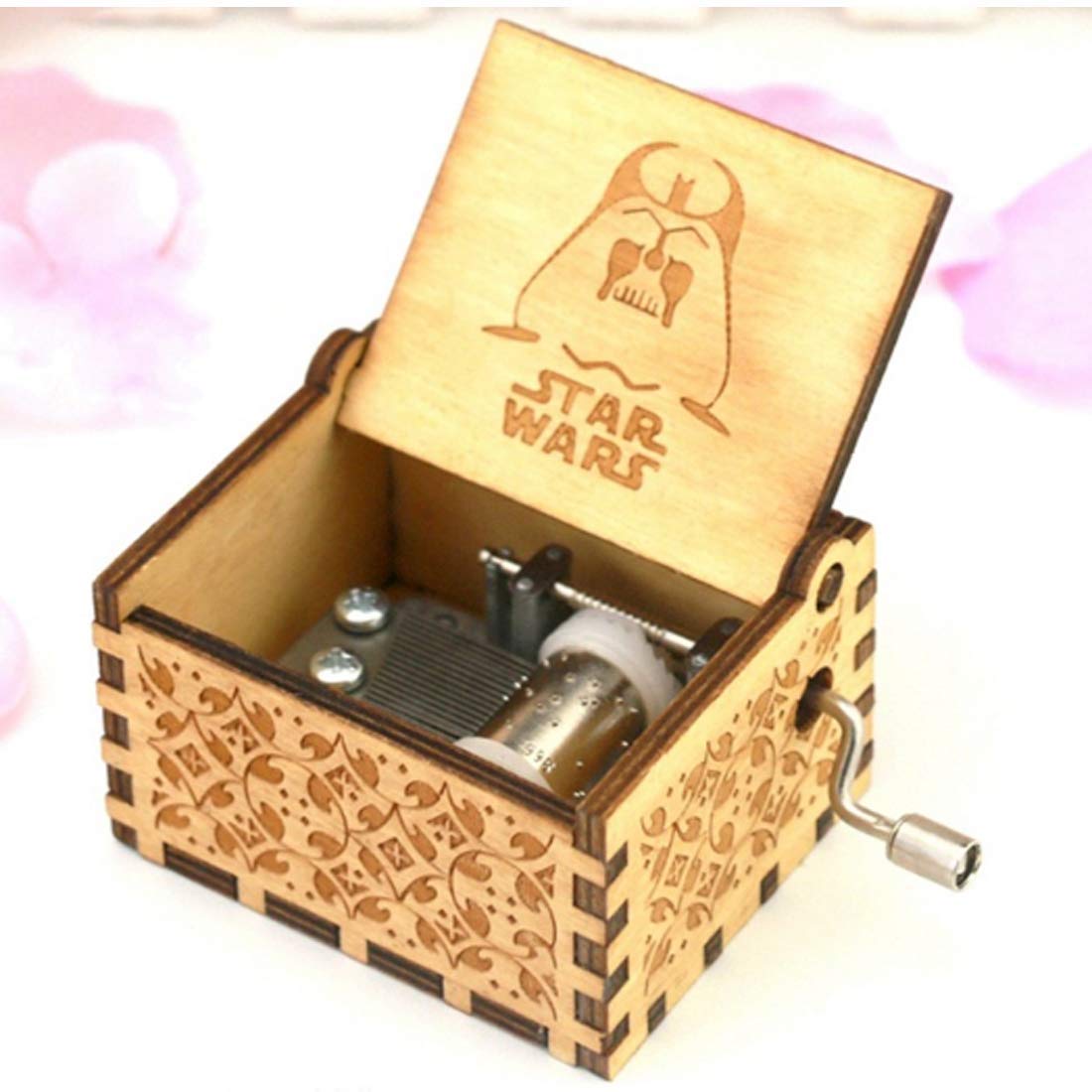 Zesta Star Wars Musical Box Gift | Vintage Music Crank Mini Collectible for Girlfriend, Boyfriend, Husband, Wife | Unique Musical Gifts for Music Lovers | Classic Wooden Box