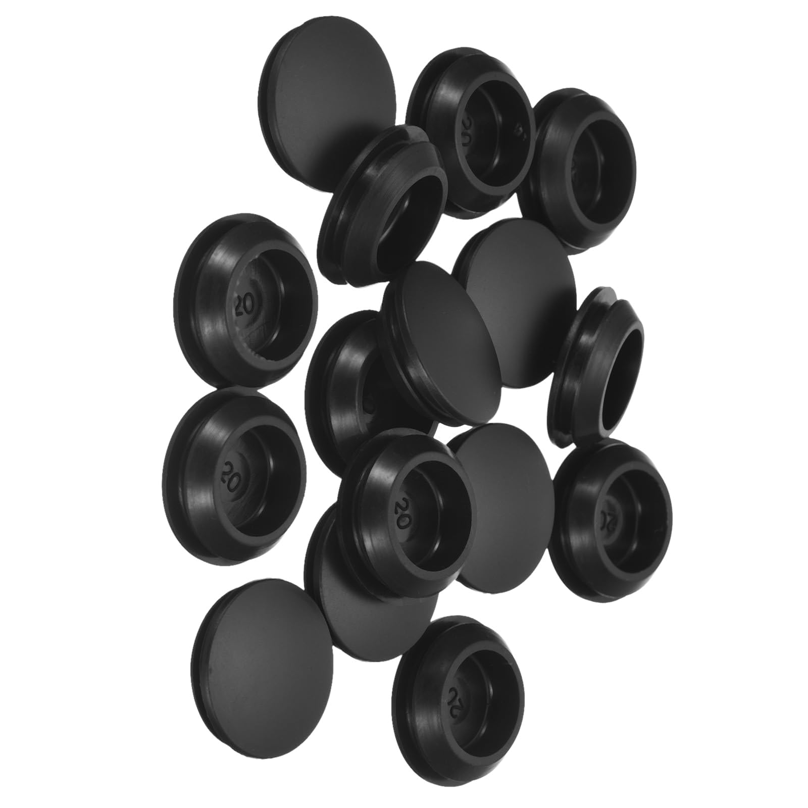 ROWORKX 20-22mm Silicone Snap-In Hole Plugs, 16PCS Rubber Blanking Plugs