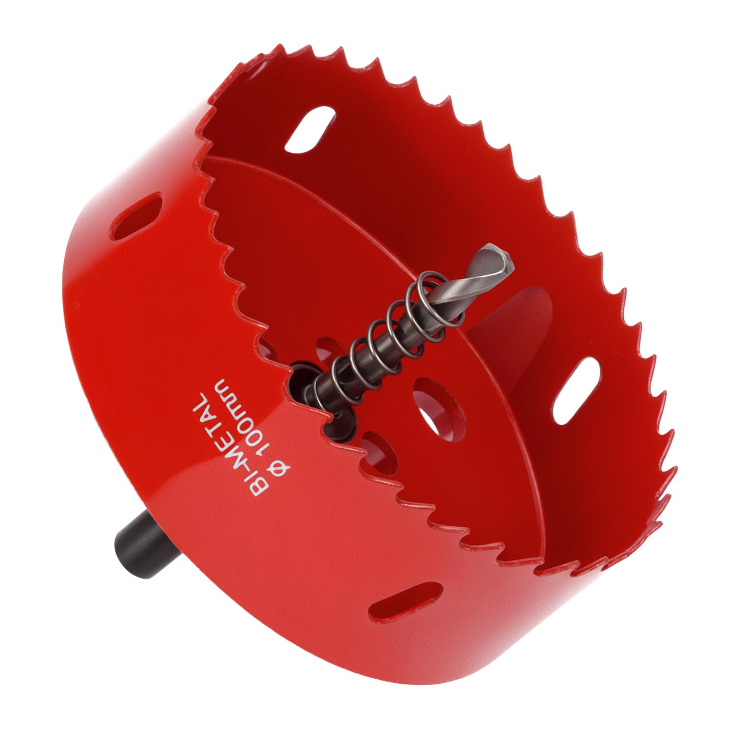 QWORK® Sierra corona100mm, M42 HSS sierra de agujero bimetálico, con vástago hexagonal y broca para aluminio, hierro y madera