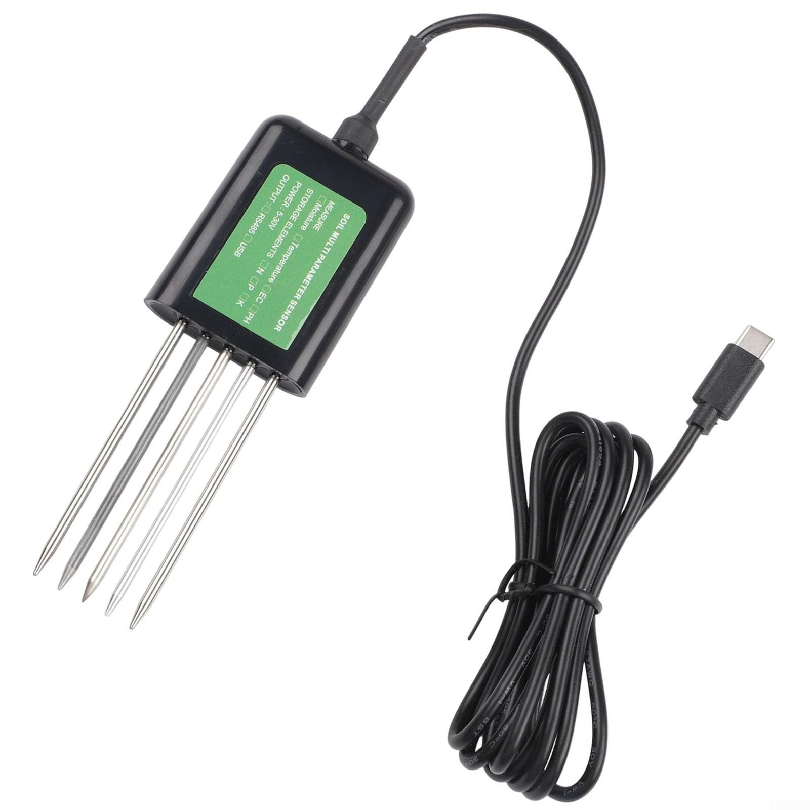 Sensore Terreno USB 7in1 Misuratore pH NPK | 7 parametri in , misura pH NPK umidità, conducibilità, temperatura, app per android dedicata