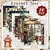 HunnmingRe 20 Pcs 10''x10'' Vintage Christmas Quilting Fabric Square Nutcracker Santa Claus Quiltted Fabric Bundle Reindeer Precuts Printed Patchwork Supplies for Winter Xmas DIY Sewing Craft #1