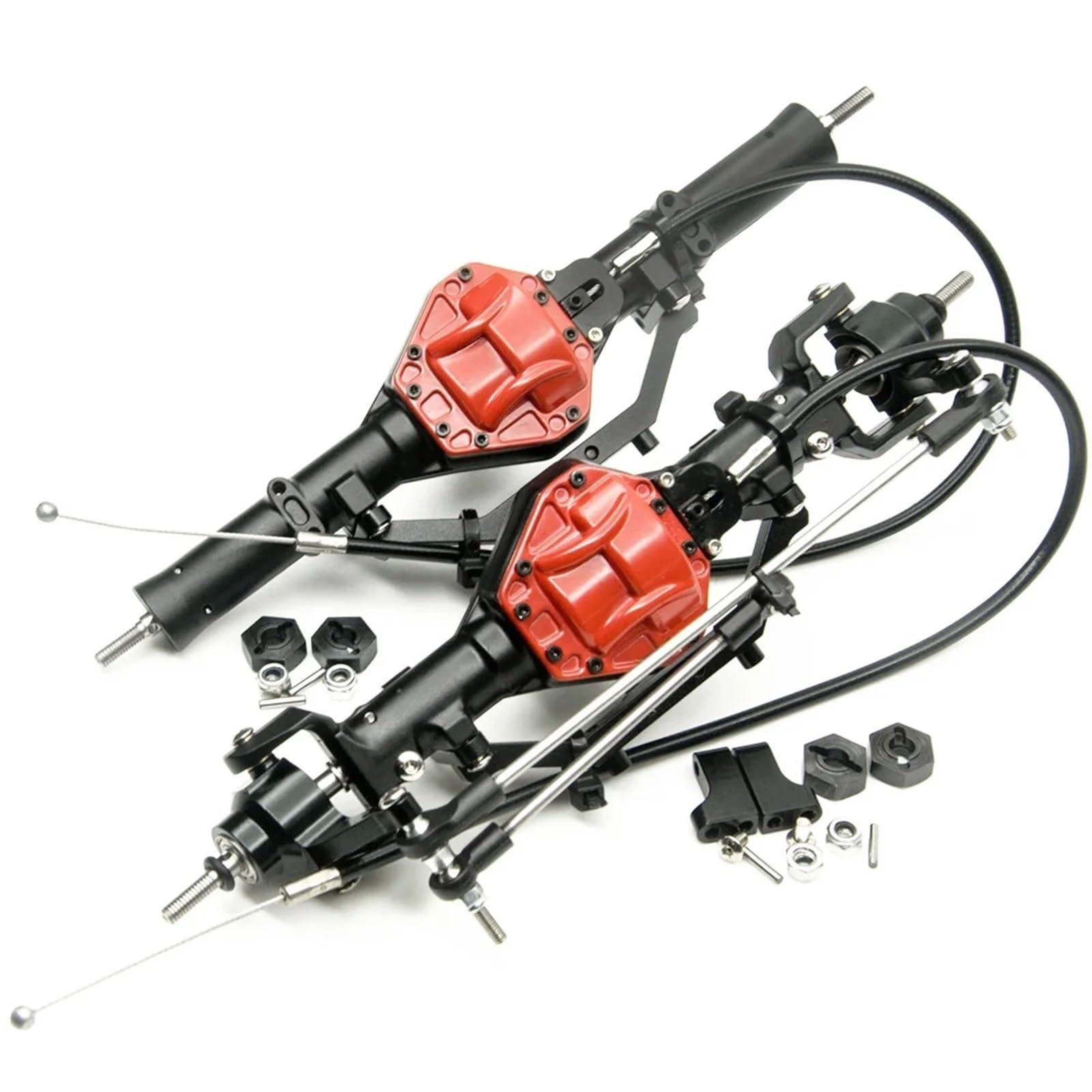 Osie przednie i tylne z blokadą 4WD do części zamiennych Axial SCX10 90046 90047 1/10 RC Crawler Car(gray)