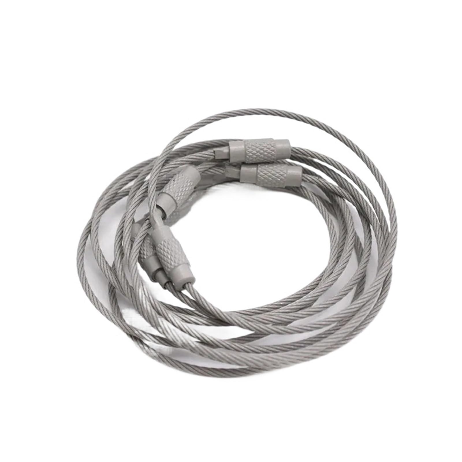 20 Stuks Kabel Sleutelhanger Kabel Sleutelhanger Roestvrij Staaldraad Sleutelhangers Schroefvergrendeling