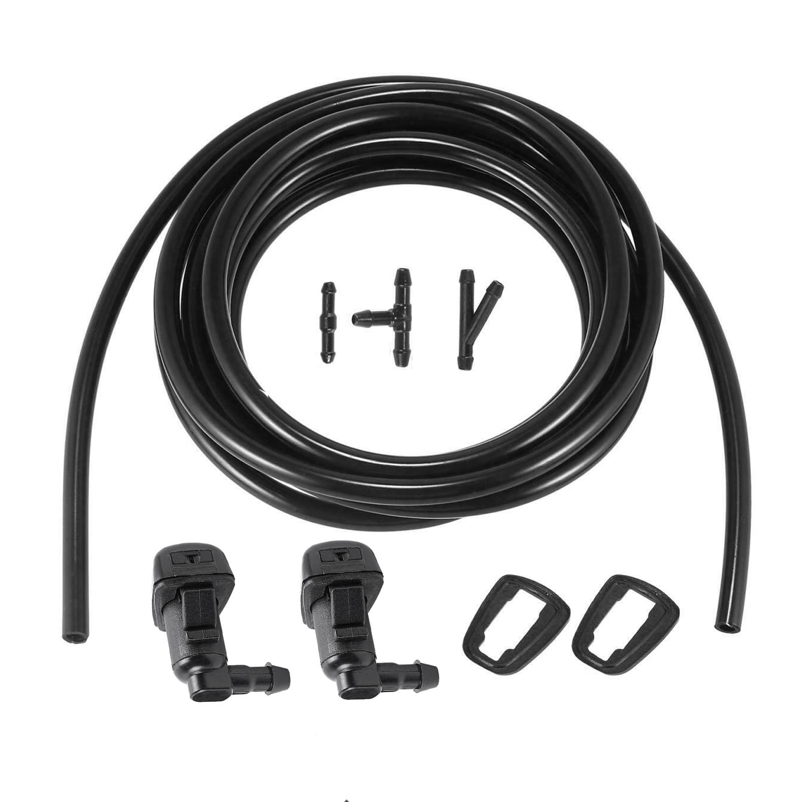 Ensun 8E5Z17603A 2 Pcs Windshield Washer Nozzle + 1 Hose + 3 Connector (I T Y) replacement for 2008-2012 Fusion Lincoln MKZ 2008-2011 Mercury Milan