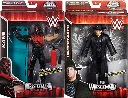 WWE ELITE WRESTLEMANIA 31 SET OF 2 (KANE & UNDERTAKER) - WWE WRESTLEMANIA 31 ELITE FLASHBACK MATTEL TOY WRESTLING ACTION FIGURES by Wrestling