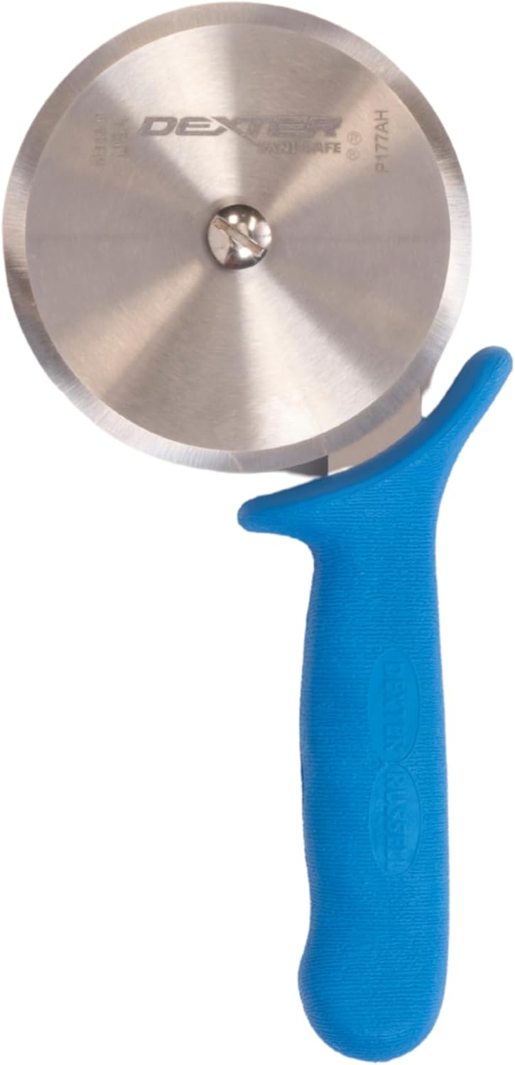 Dexter-Russell P177AH 4-Inch Pizza Cutter: DEXSTEEL High-Carbon Steel Blade, Heat-Resistant Blue Handle, Dishwasher Safe Commercial Grade