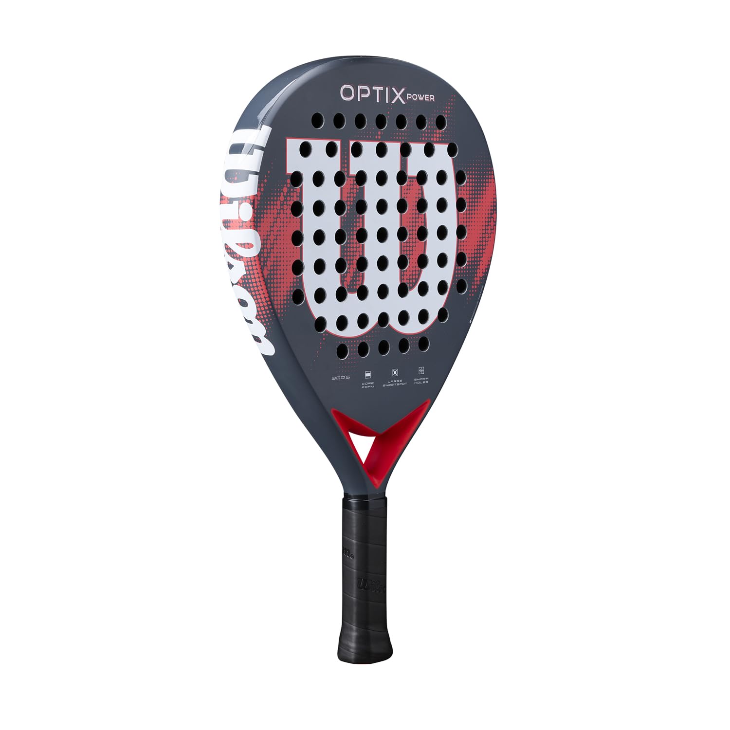 Wilson Pala de Pádel Optix V2, con Marco de Fibra de Vidrio y Forma de Lágrima, Gran Punto Dulce, Potencia y Comodidad, para Juego Recreativo