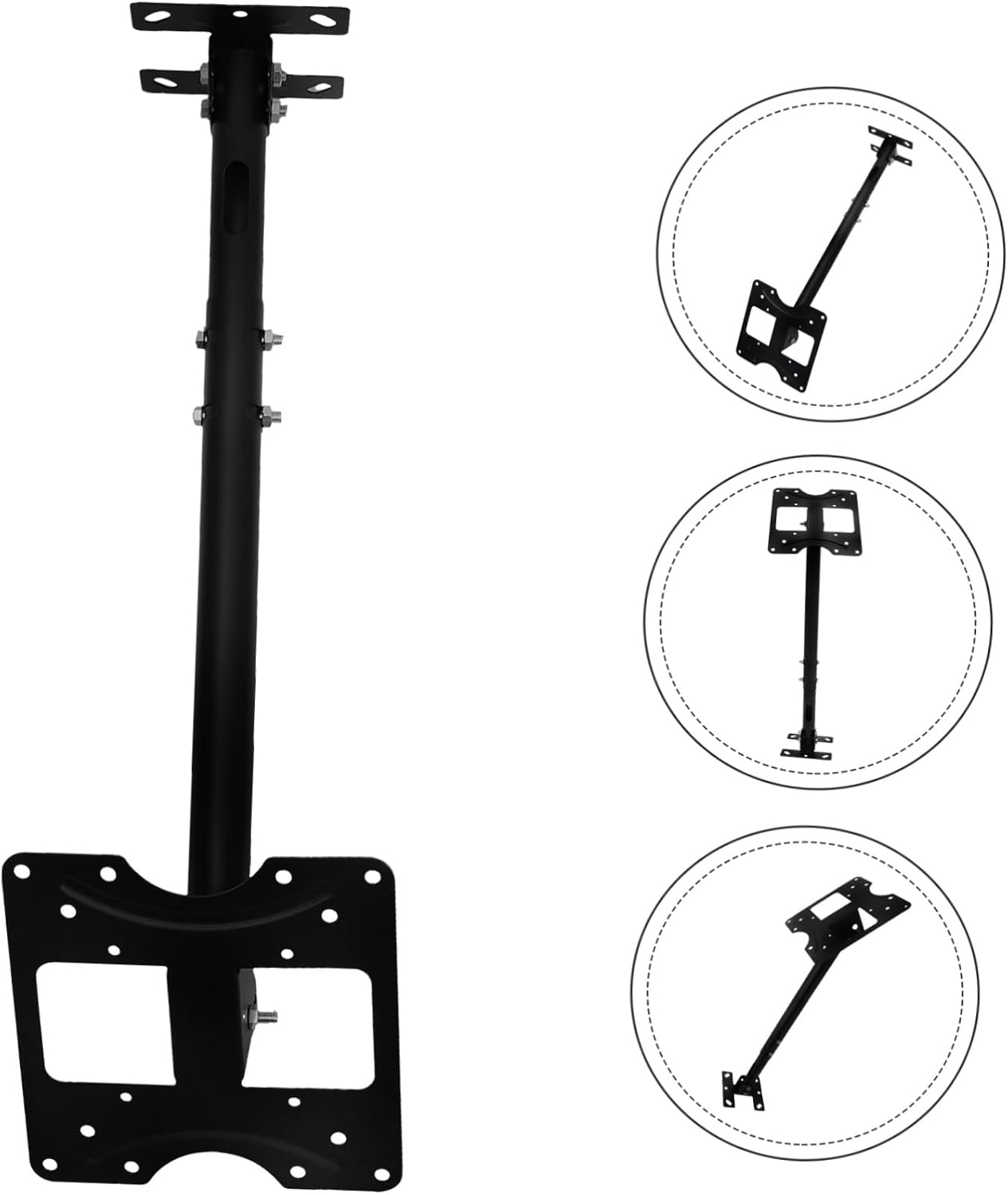 1pc Tv Ceiling Bracket for LCD Monitors Height Wall-Mounted Display Stand Sturdy Cold Rolled Concealed Cable Management for Home and Office
