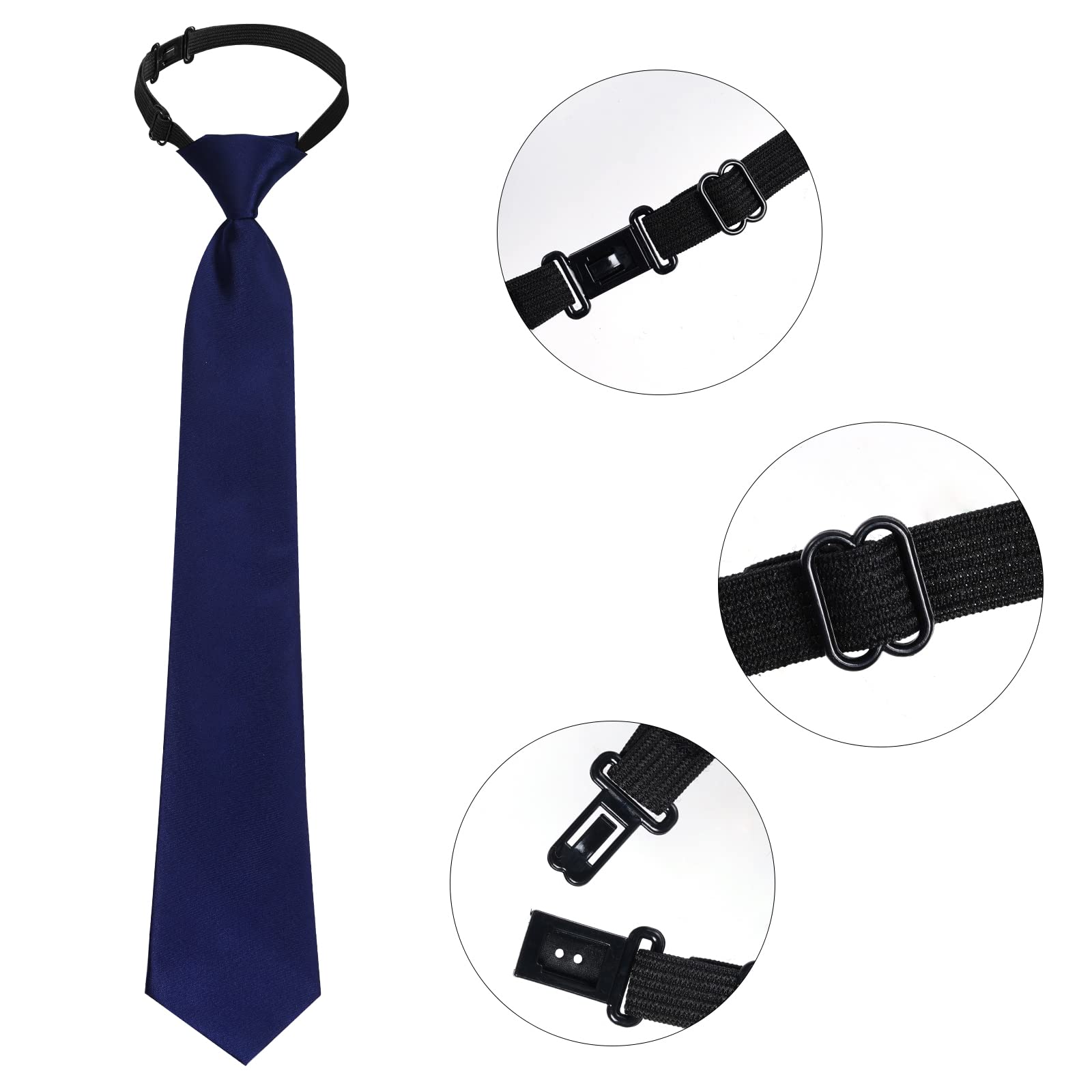 Sucrain 5 corbatas preatadas para el cuello ajustables para boda, graduación, escuela, cosplay, uniformes