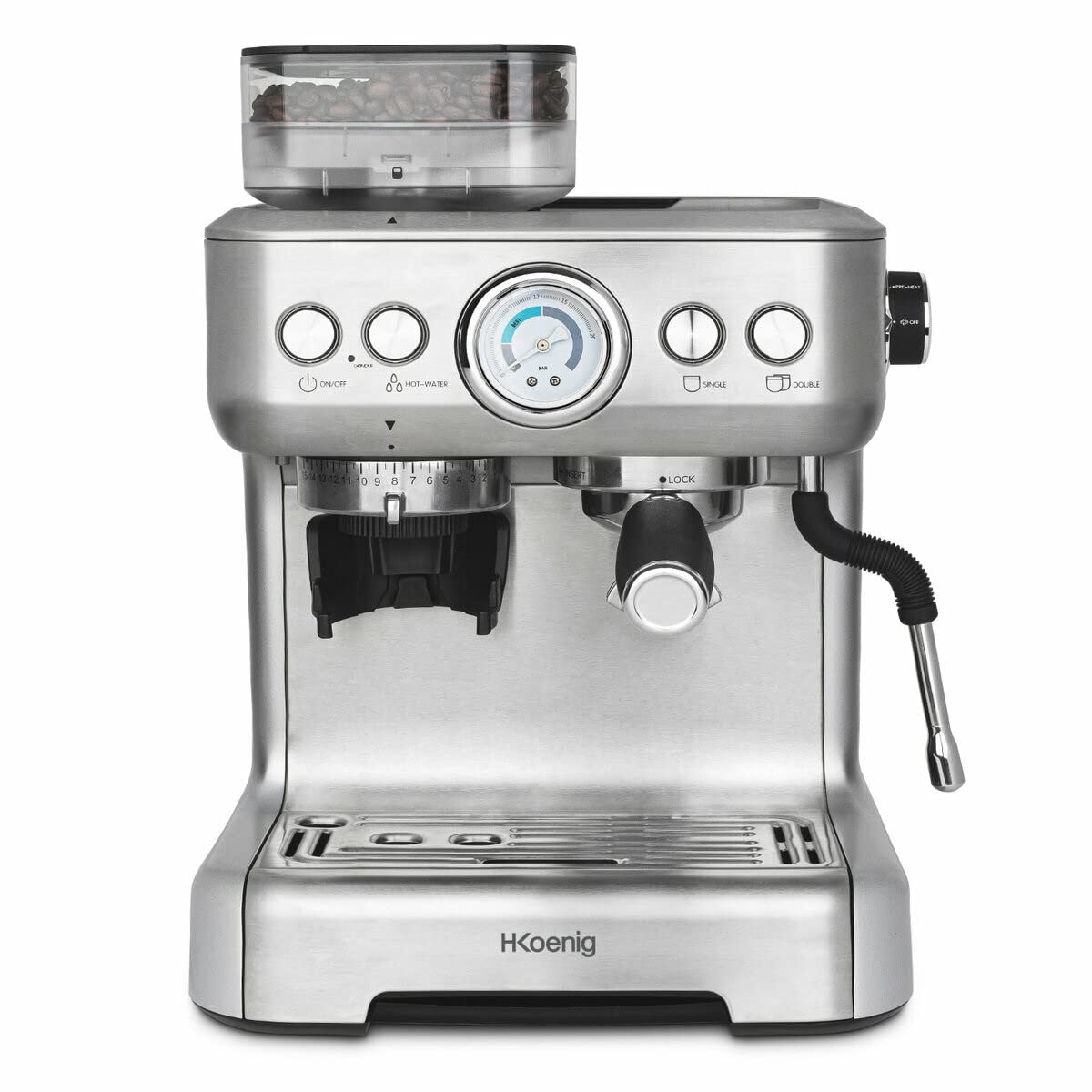 H.Koenig EXPRO980, machine expresso avec broyeur, 2,7L, 20 bars