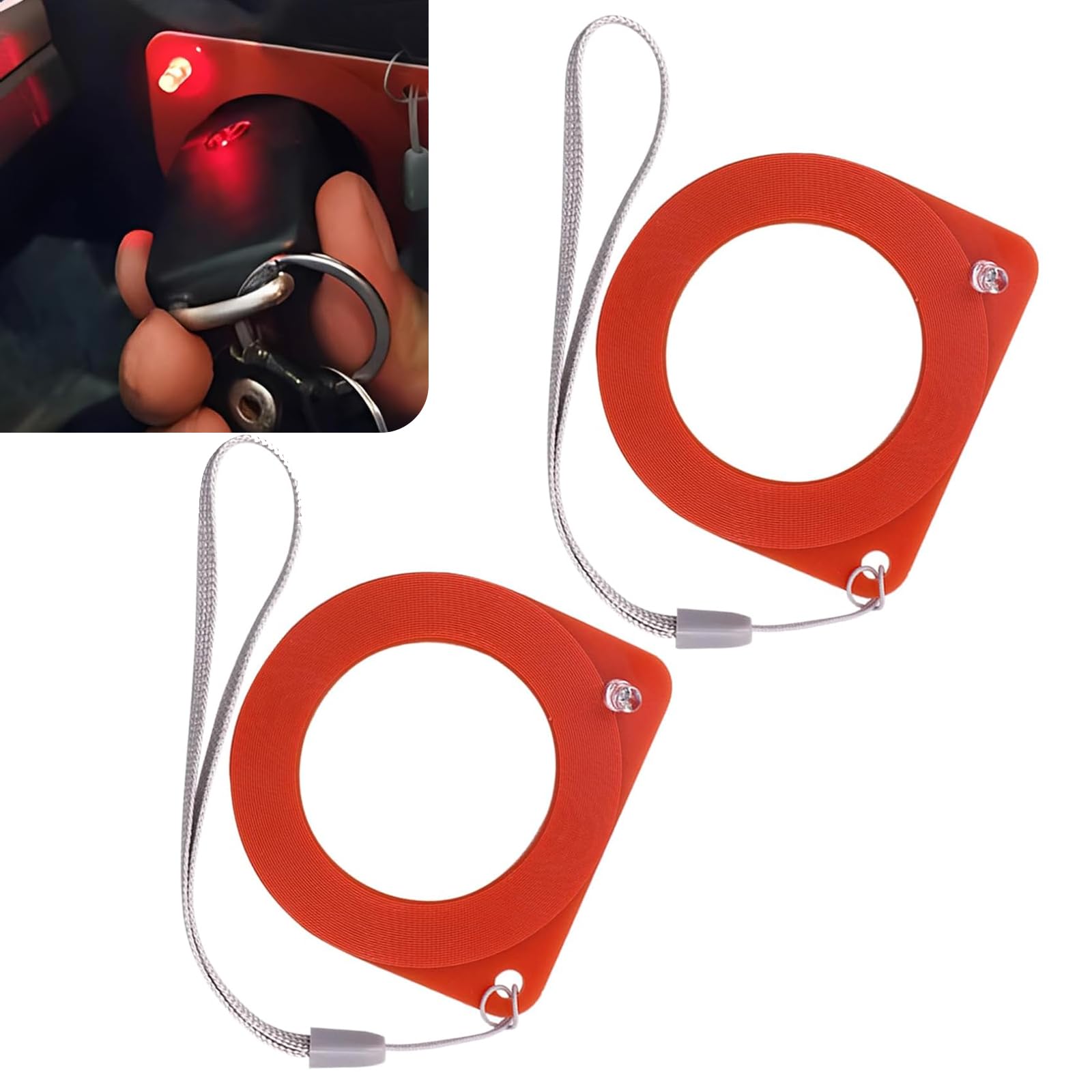 Diamall 2 PCS Car Key ECU Test Coil, ABS Automatic Ignition Coil Tester for Checking The Lock Ring, Auto Key Lock Chip Antenna Tester, Anti-Theft Auto Diagnostic Tool, Universal for Most Cars (Red)