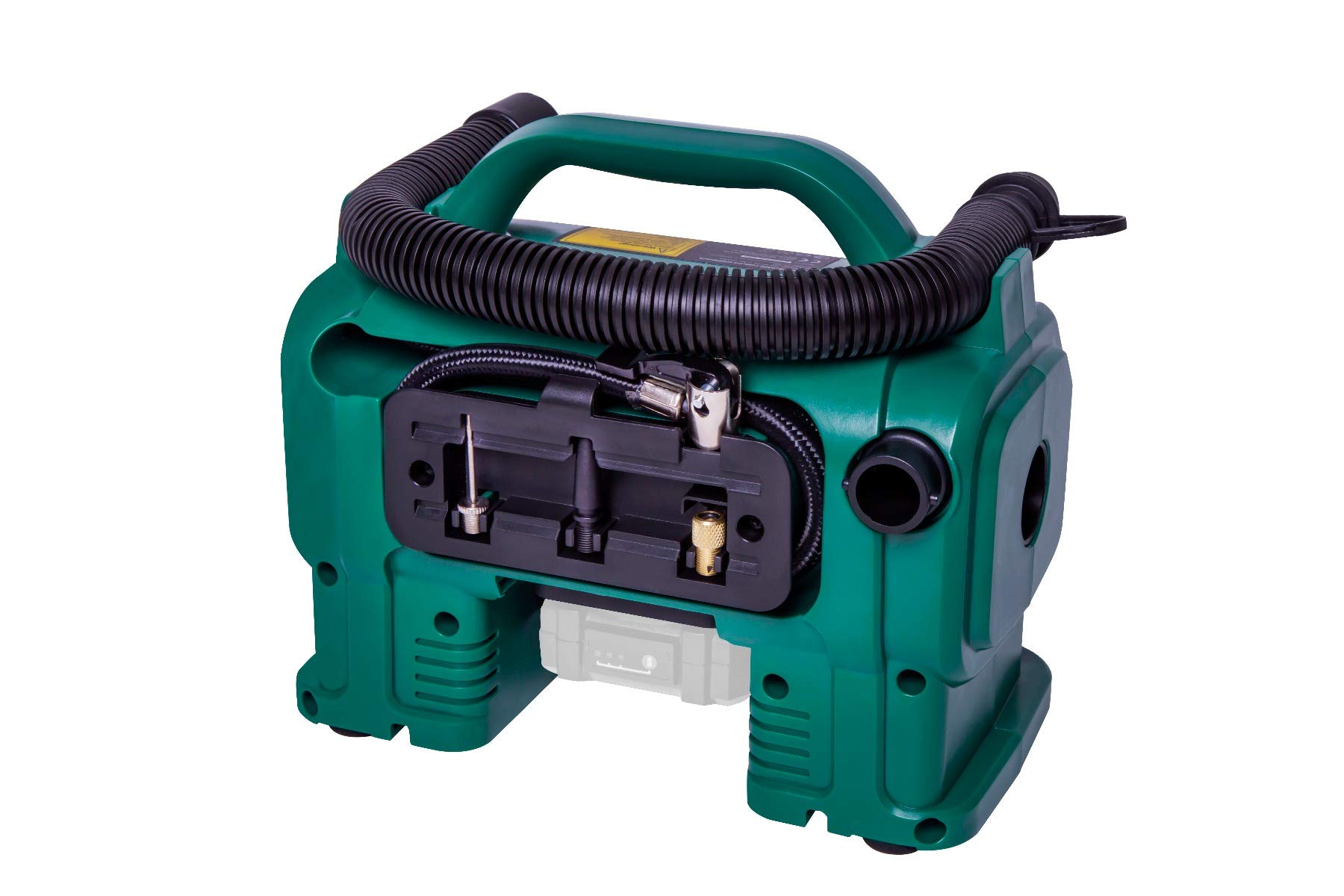 VONROC Akku-Kompressor VPower 20V - 20V Akku und 12V Zigarettenanzünder-Stecker – Befüll- und Entleerungsfunktion - Max. Arbeitsdruck 11 bar - Inkl. 8-teiligem Zubehör - Exkl. Akku und Ladegerät