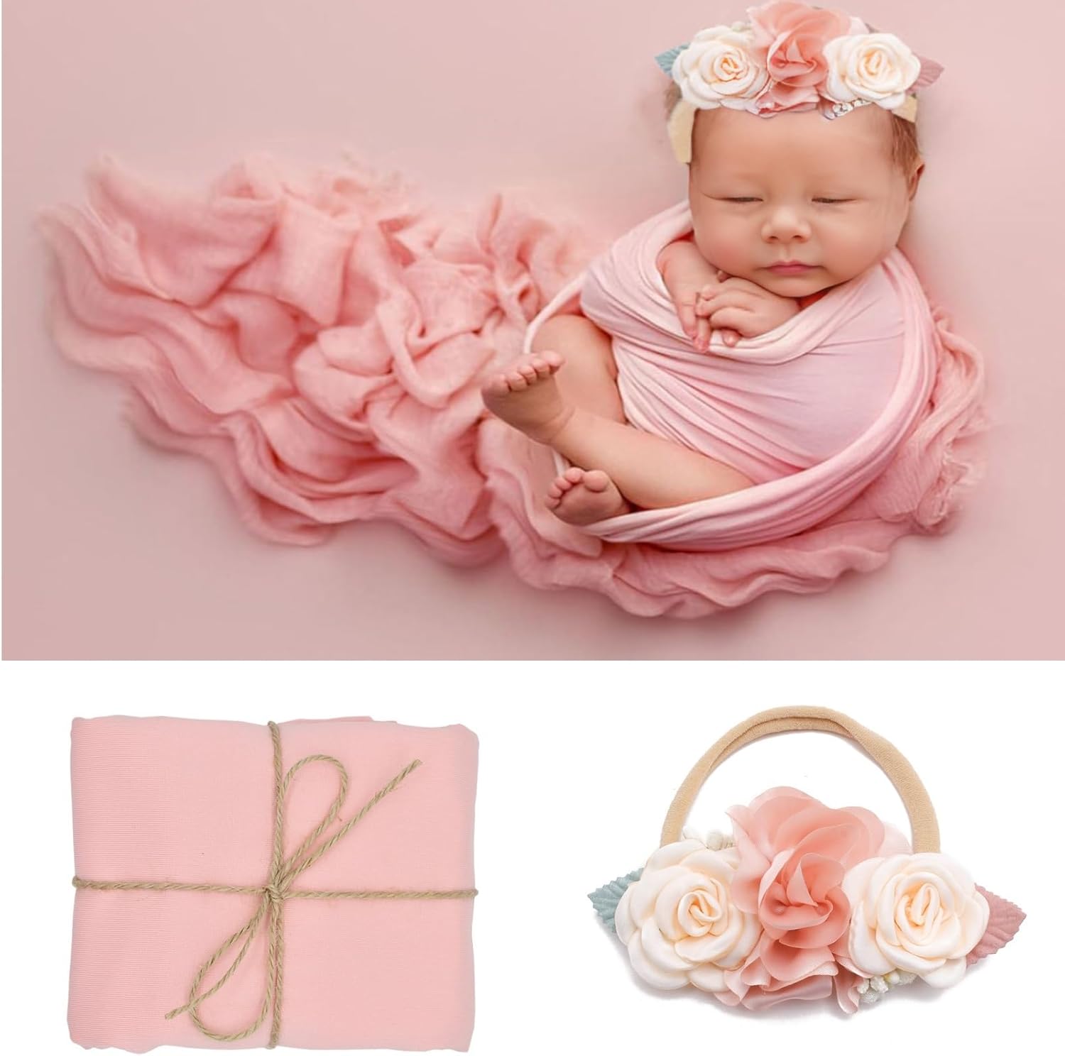 Newborn Photography Props, 2 PCS Newborn Elastic Modal