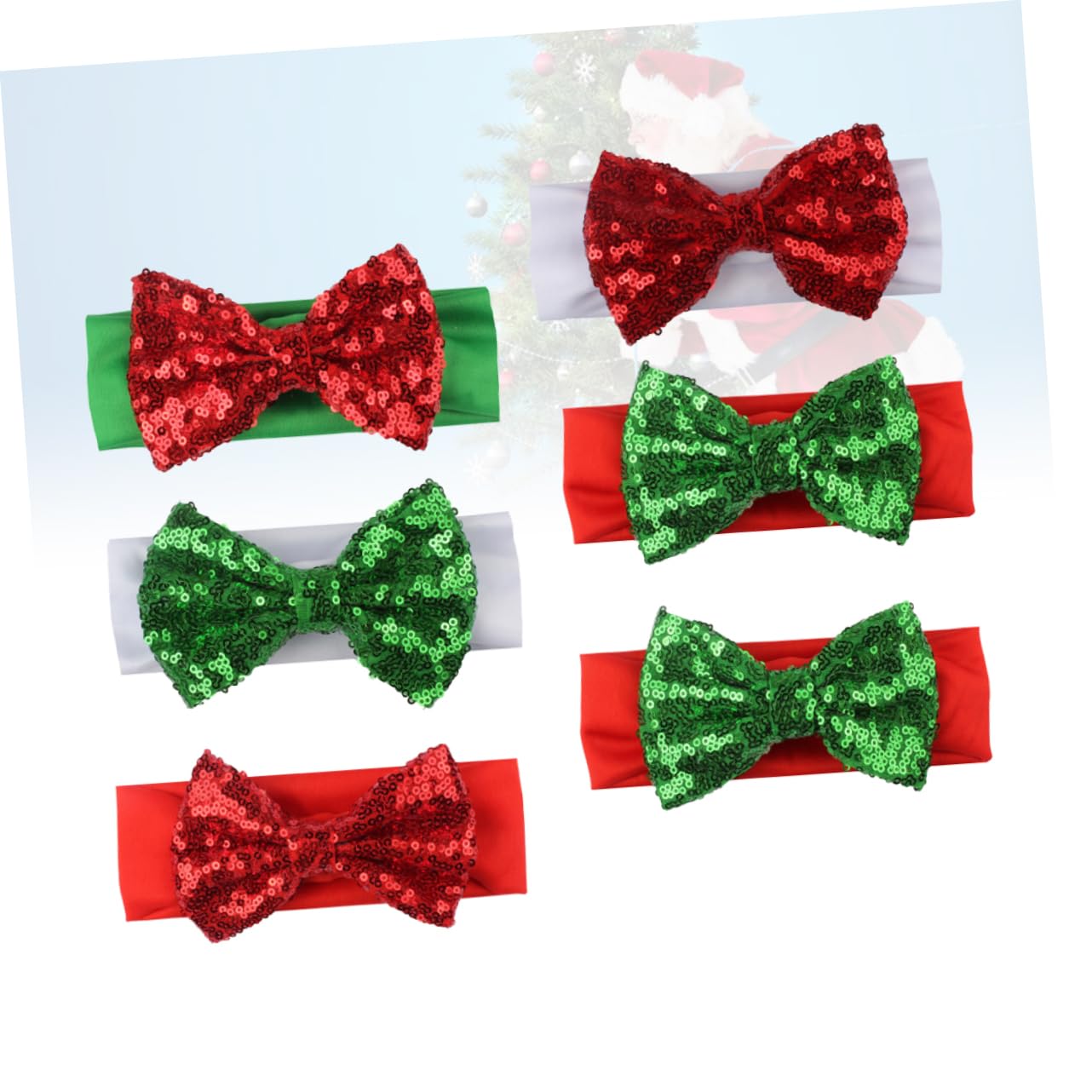 18 Piezas Diademas Elásticas con Lazo para Accesorios de Reutilizable Cómodos y Elegantes para Peinados de Navidad Color Aleatorio