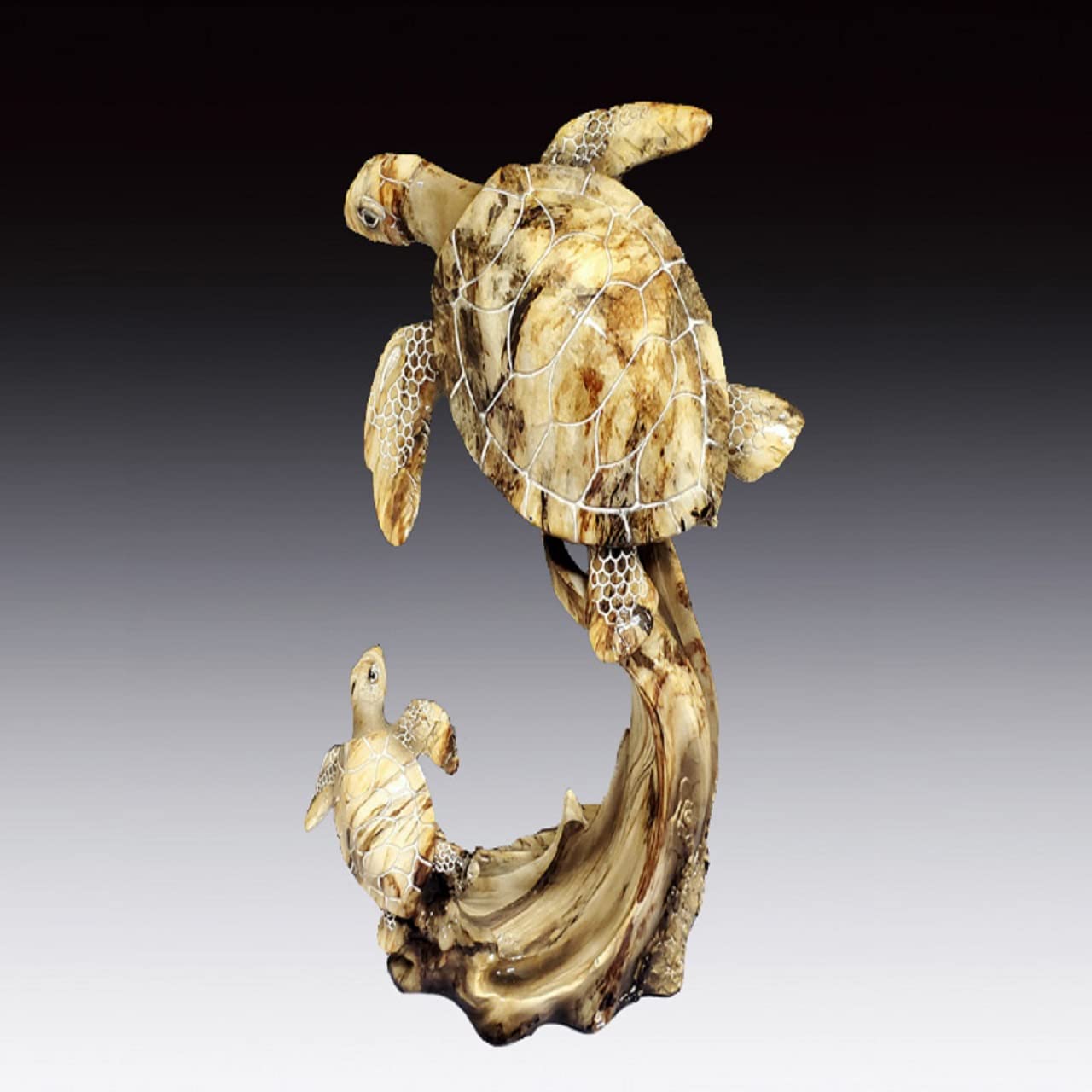 Pinnacle Peak Trading CompanyEverspring Import Marble Like Turtle Figurine 8.75 Inch Brown