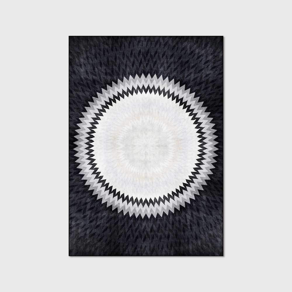 Dywanik bardzo duży prostokątny dywan geometryczny czarno-biały szary do salonu sypialni kuchni dywan 80 x 120 cm (31 cali x 47 cali)