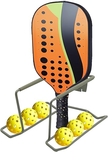 Miniatura 6 de Aolamegs Soporte para raqueta de tenis de metal para montaje en pared, de acero resistente, soporte de almacenamiento para raqueta de bádminton,