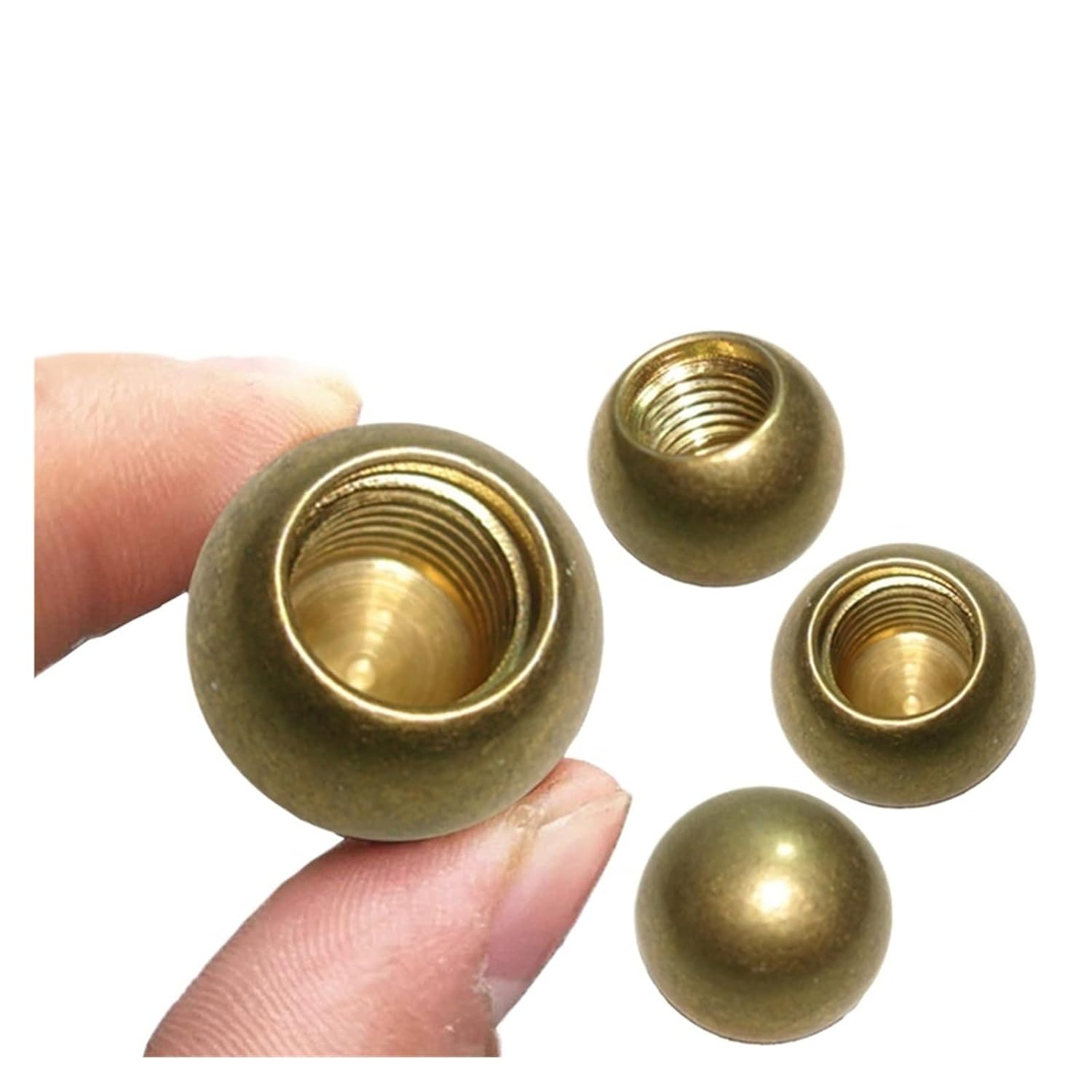 OD 10-150mm Brass Thread Balls M3/M4/M5/M6/M10 Solid Half-Hole Pure Copper Balls Blind Hole Thread Ball 12/15/18/20/25/30-80mm(150mm - M10)