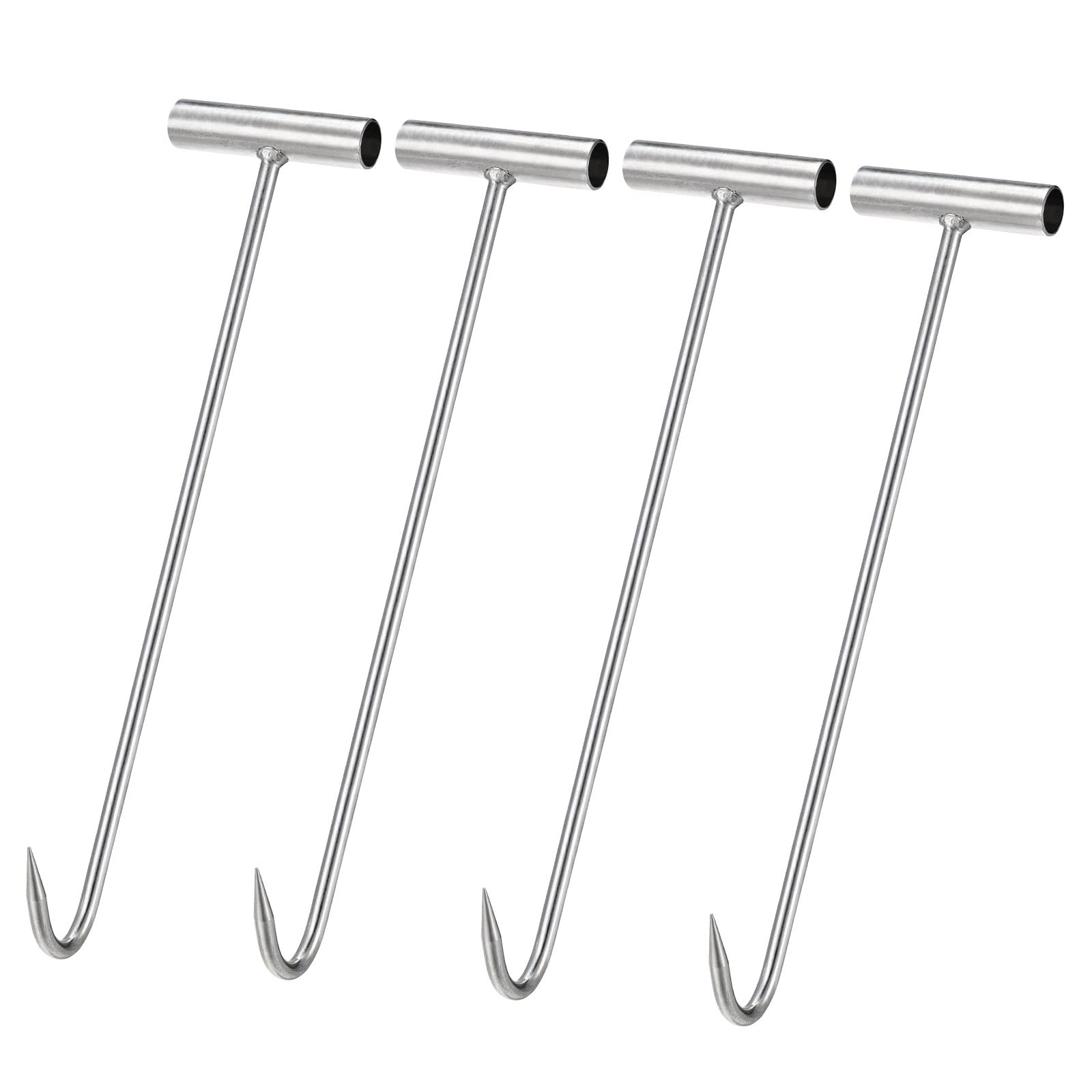 uxcell Lot de 4 crochets à désosser en acier inoxydable avec poignée en T de 39 cm