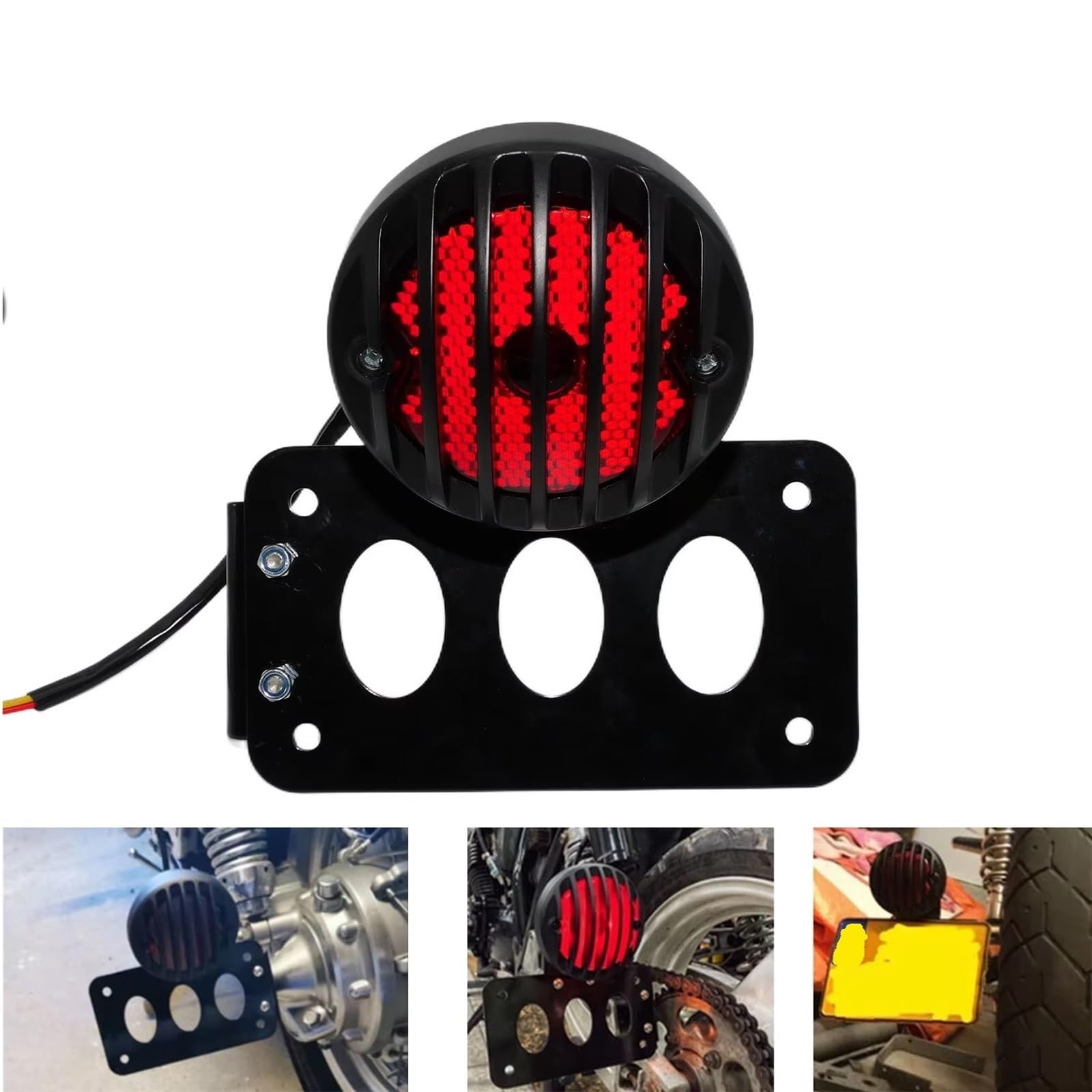 Wspornik tylnego oświetlenia Boczne światło tylne motocyklowe, tylne światło stopu, uchwyt tablicy rejestracyjnej, pasuje do Harley Chopper Bobber Akcesoria motocyklowe