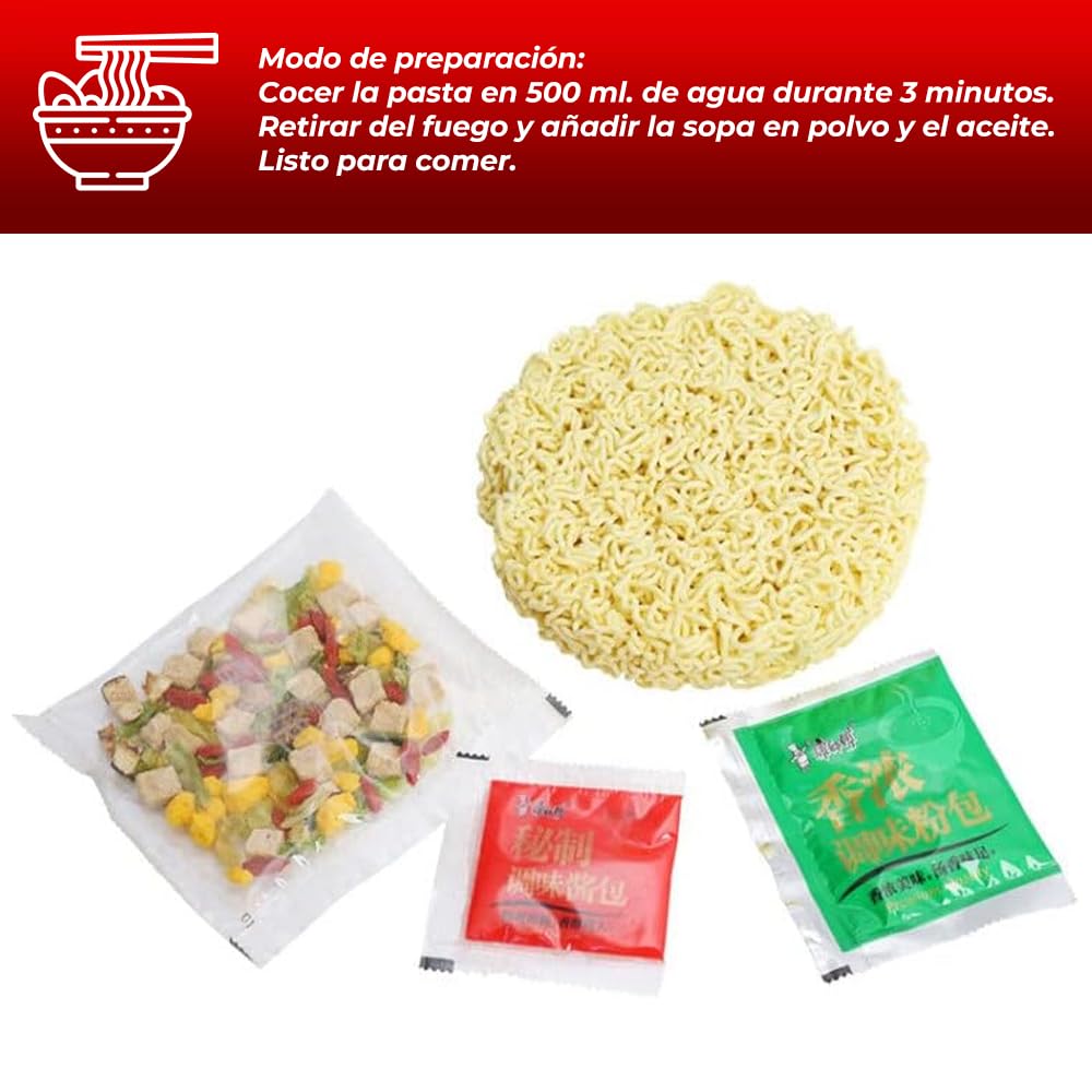 Pack 24 Ramen Fideos Instantáneos Sabor Ternera - Instant Noodle Tallarines